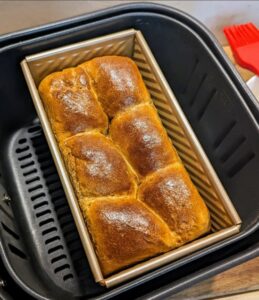 Brioche moelleuse dorée à la farine T150 cuite dans un Air Fryer