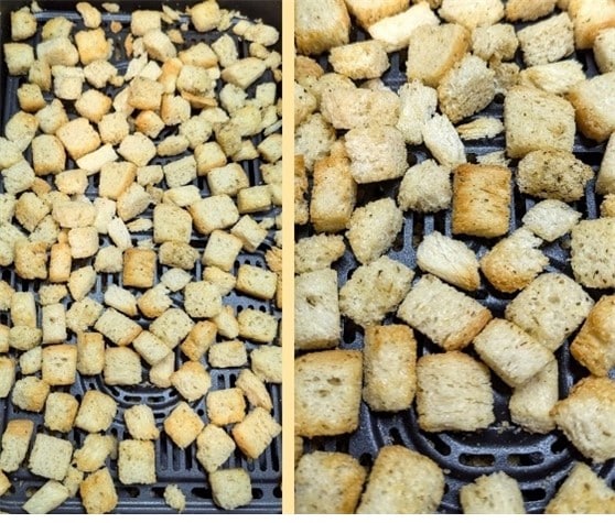 Croûtons maison à la provençale cuits dans un Air Fryer