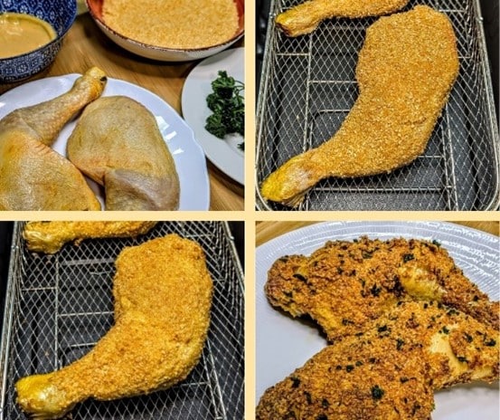 Cuisses de poulet panées au comté cuites à l'Air Fryer